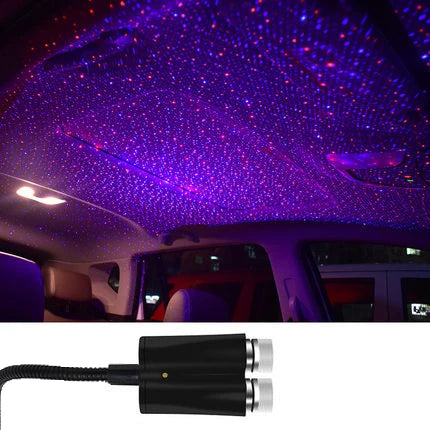 Car Starry Laser Lamp USB Night Starry Sky Projector Voice Control for Home Party Car Atmosphere LED Laser Projection Light