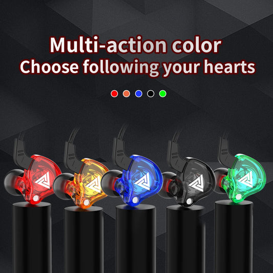 Original QKZ AK6 Copper Driver HiFi Wired Earphone Race Sport Headphone Bass Stereo Headset Music Earbuds 3.5MM In Ear With Mic