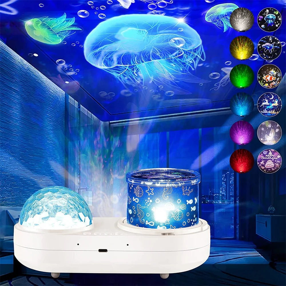 Ocean Night Light Nebula Star Projector 360 Degree Rotation Lamp USB Powered for Decorating Party,Birthday,Christmas