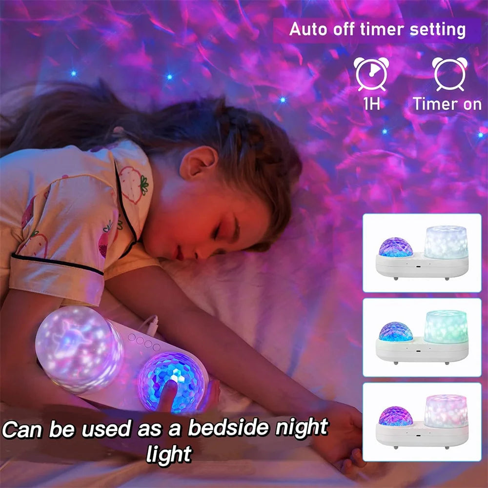 Ocean Night Light Nebula Star Projector 360 Degree Rotation Lamp USB Powered for Decorating Party,Birthday,Christmas